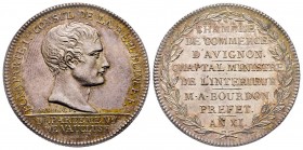 Médaille, Comtat Venaissin, Chambre de commerce, Avignon, AN XI (1802-1803), AG 10.13 g. par Andrieu
Avers BONAPARTE Ier. CONSUL DE LA REPUBLIQUE 
Têt...