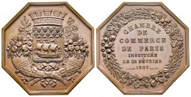 Jeton octagonal , Chambre de Commerce de Paris, AE 21.09 g. 36.5 mm par Desnoyers 
Ref : Bramsen cfr. 262, Julius 1149
Superbe