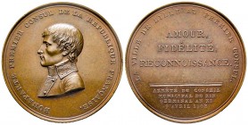Médaille en bronze, Bonaparte Premier Consul, Hommage de la Ville de Lille, 9 avril 1803, AE 63.75 g. 50 mm par Auguste 
Ref : Bramsen cfr. 263, TNR c...