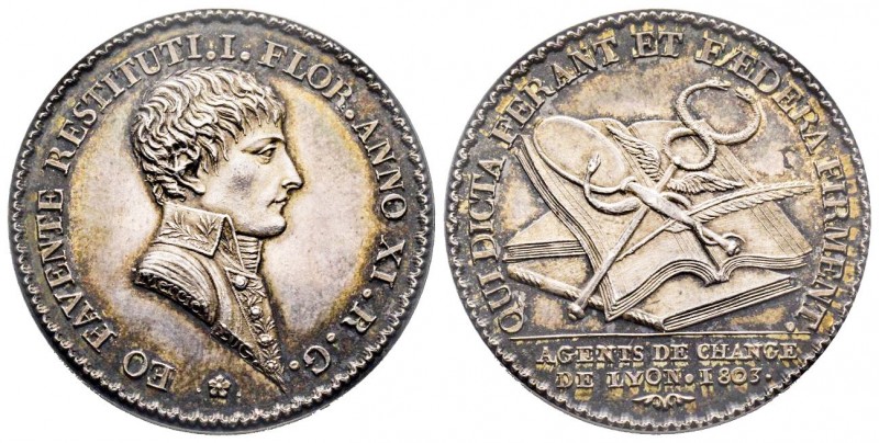 Jeton, Agents de change de Lyon, 1803, AG 18,8 g. par Mercier
Ref : Bramsen 266,...