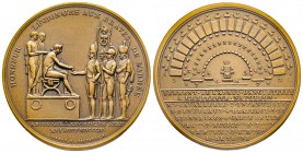Médaille en bronze, Premier Empire, serment de l'armée d'Angleterre au camp de Boulogne, 1804, AE 38.5 g. poinçon Corne (refrappe)
Avers: HONNEUR LÉGI...