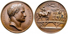 Médaille en bronze, La Grande Armée franchit le Lech, à Augsbourg le 12 octobre 1805, AE 39.08 g. 40.5 mm par Andrieu
Ref : Bramsen 432, Julius 1412, ...
