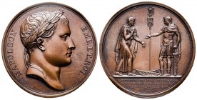 Médaille en bronze, Entrée de Napoléon I et François II à Urschütz, Paris, 1805, AE 38.45 g. 40.3 mm par Andrieu
Ref : Bramsen cfr. 452, Julius 1456, ...
