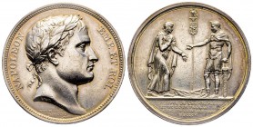 Médaille en argent, Entrée de Napoléon I et François II à Urschütz, Paris, 1805, AG 35.83 g. 40.3 mm par Droz & Andrieu
Ref : Bramsen cfr. 452
Superbe...