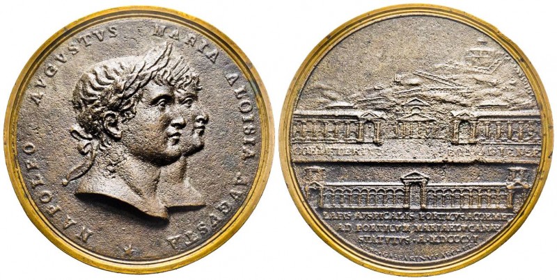 Grande médaille an bronze, 1811, AE 131.47 g. 76 mm par Giglio
Avers : NAPOLEO A...