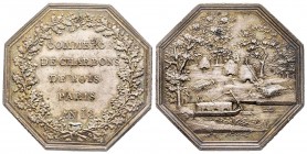 Jeton octagonal, Commerce de charbons de bois de Paris, 1805 (an 13), AG 14.64 g. 33.9 
Ref : Bramsen 503, Julius 1533
Superbe