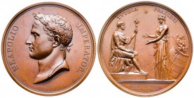 Médaille en bronze, Napoléon Empereur, Fêtes du couronnement impérial de Napoléon Ier, Paris, AN 13, AE 150.12 g. 68 mm par Galle et Jeuffroy
Ref : Br...