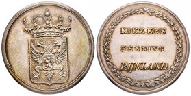 Médaille de présence des électeurs de Rijnland, Hollande, ND (1818), AG 22.14 g. 39 mm
Avers : Armoiries de Rijnland surmontées d'une couronne impéria...