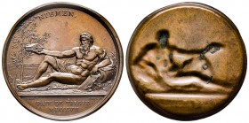 Médaille uniface, Paix de Tilst, Paris, 1807, AE 8.53 g. 40.6 mm
Ref : Bramsen 640, TNE 20.1
Superbe