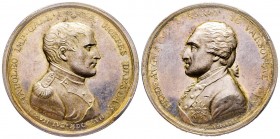Médaille en argent, Sejour de Napoléon à Dresde, 1807, AG 24.59 g. 41 mm par F. Hoeckner
Avers : FRID AVGVSI REX SAXONIAE VARSOVIAE DVX 
Revers : NAPO...