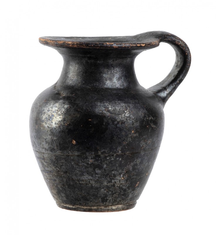 Apulian Black-Glazed miniature Olpe, 4th centiry BC; height cm 6. Provenance: En...