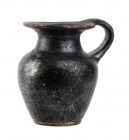 Apulian Black-Glazed miniature Olpe, 4th centiry BC; height cm 6. Provenance: English private collection.