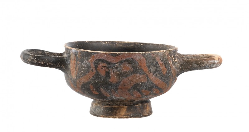 Apulian Over-Painted miniature Kylix, 4th century BC; height cm 3,5, diam max cm...