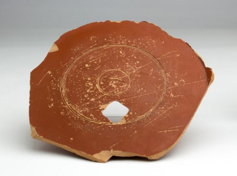 Roman Arretine Terra Sigillata Dish bottom with Stamp, 1st century AD; diam cm 1...