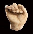 Roman Marble Hand, 1st - 3rd century AD; height cm 10; Plaster restorations on the base and on pinkie. Provenance: Acquired by the current owner in Mu...