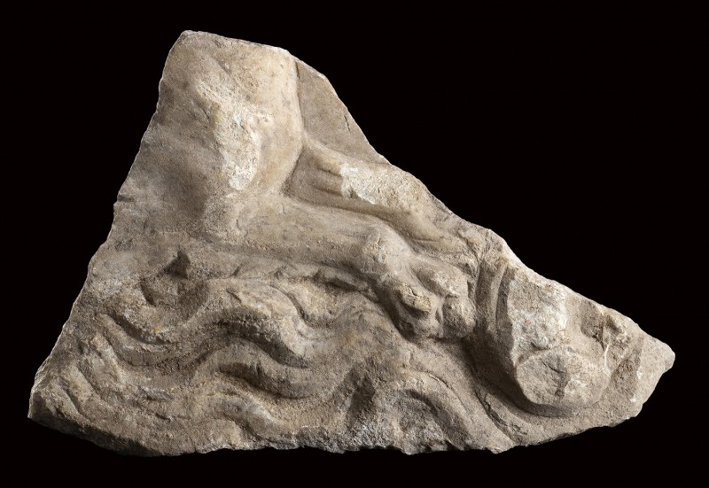Roman Marble Relief with a Sea Monster, 2nd - 3rd century AD; length cm 24x17, w...