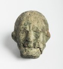 Roman Bronze Portrait of an Old Man, 1st century BC - 1st century AD; height cm 5.2 cm; Maybe a consul, or a philosopher; lead fixing inside. Provenan...
