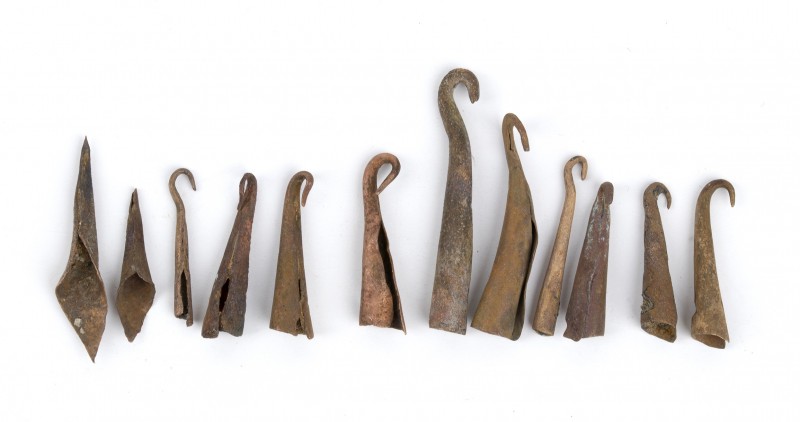 Collection of Twelve Roman Spindle-Hooks, 1st - 5th century AD; length cm 1,7 to...