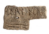 Roman Lead Votive Key with Inscription, 1st - 4th century AD; height cm 4,5. Provenance: English private collection.