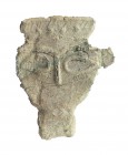Roman Lead Votive Face, 1st - 4th century AD; height cm 4,4. Provenance: English private collection.