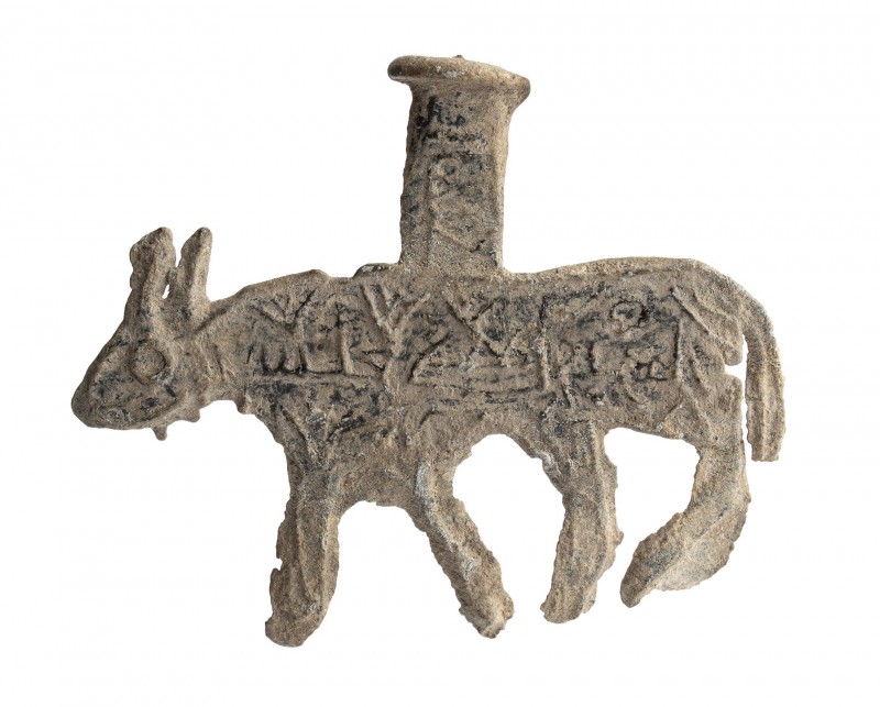 Roman Lead Votive Bull, 1st - 4th century AD; length cm 6,5; height cm 5,5. Prov...