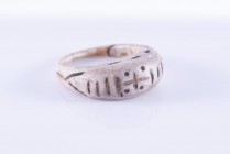 Late Roman Bone Ring with Cross, 3rd - 5th century AD; diam max mm 24. Provenance: Private collection, bought before 2000.