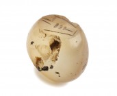 Bactrian Quartz Button Bead and Seal with Insect (?); Central Asia, Oxus Civilization, 3rd - early 2nd millennium BC; length cm 1,9. Provenance: Europ...