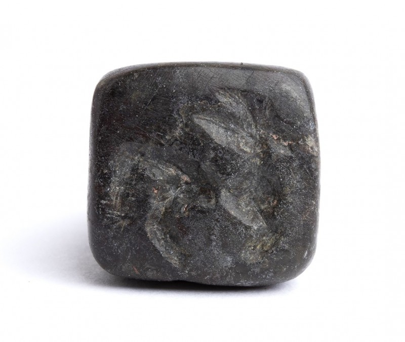 Bactrian Stone Pendant Seal with marks and animal; Central Asia, 3rd - early 2nd...