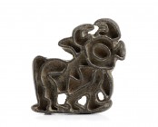 Bactrian Bronze Stamp Seal with Bull; Central Asia, Oxus Civilization, 3rd - early 2nd millennium BC; height cm 3,9. Provenance: European private coll...