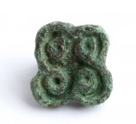 Bactrian Bronze Seal with Cruciform Motif; Central Asia, Oxus Civilization, 3rd - early 2nd millennium BC; length cm 2,7. Provenance: European private...
