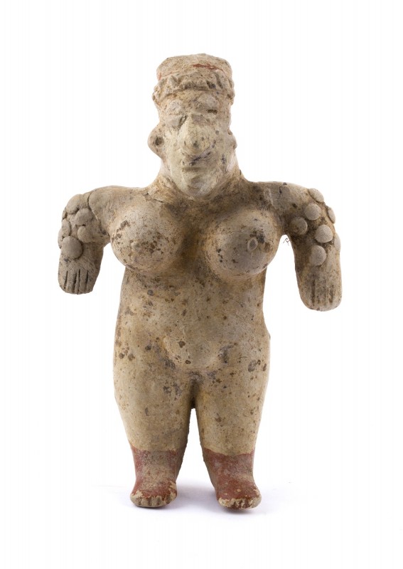 Terracotta female statuette in Ameca-Etzatlán style, Mexico, Jalisco Culture, ca...