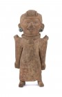 Terracotta anthropomorphic ocarina, Mexico, Remojadas Culture, ca. 3rd - 6th century AD; height cm 22. Provenance: ex Arte Primitivo, New York 16th Ju...