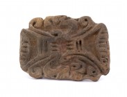 Terracotta pintadera, Guatemala, Maya Civilization, ca. 7th - 11th century; height cm 7. Provenance: From the Marino Taini collection, Milan; this lot...