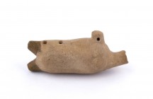 Terracotta zoomorphic ocarina, Costa Rica, Guanacaste Culture, ca. 11th - 12th century; lenght cm 8. Provenance: From the Marino Taini collection, Mil...