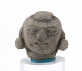 Terracotta dignitary head, Colombia and Ecuador, Tumaco-La Tolita Culture, ca. 4th century BC - 5th century AD; height cm 3. Provenance: From the Mari...