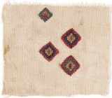 Textile with Geometric Pattern, Peru, Chancay Culture, ca. 12th - 13th century; cm 12,2 x 10,8. Provenance: European old private collection.