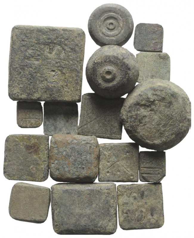 Collection of Sixteen Byzantine Bronze Commercial Weights.