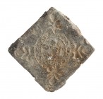 Medieval Lead Seal with Monogram; 11th -14th century; length cm 3,5.