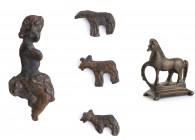 Collection of Bedouin Bronze Weights, 19th century, height cm 2,6 to cm 8; Various shapes, animals and monstrous. Provenance: From the Amedeo Guillet ...