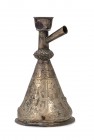 Indo-Persian Silver Inlaid Bidriware Hookah base, 19th century; height cm 14; diam cm 8. Provenance: From the Amedeo Guillet collection.