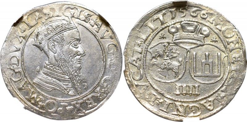 Sigismund II Augustus, 4 groschen 1566 Vilnius - NGC MS63
Zygmunt II August, Cz...