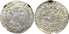 Sigismund II Augustus, 4 groschen 1566 Vilnius - NGC MS63 MAX