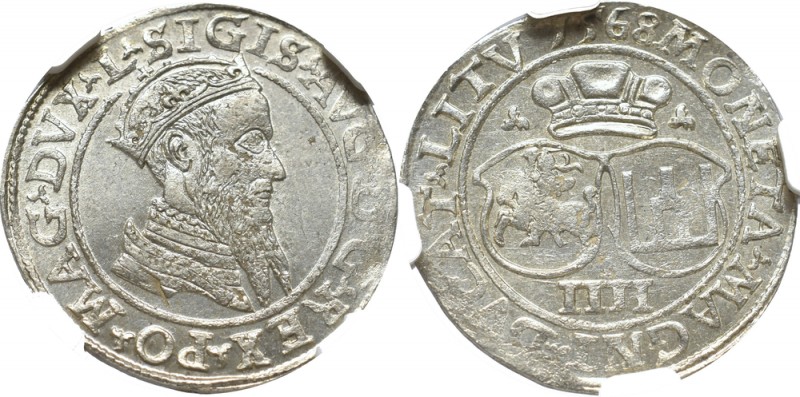 Sigismund II Augustus, 4 groschen 1568 - NGC MS64
Zygmunt II August, Czworak 15...