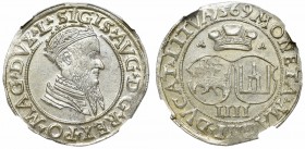 Sigismund II August, 4 groschen 1569, Vilnius - L/LITVA NGC MS63 MAX