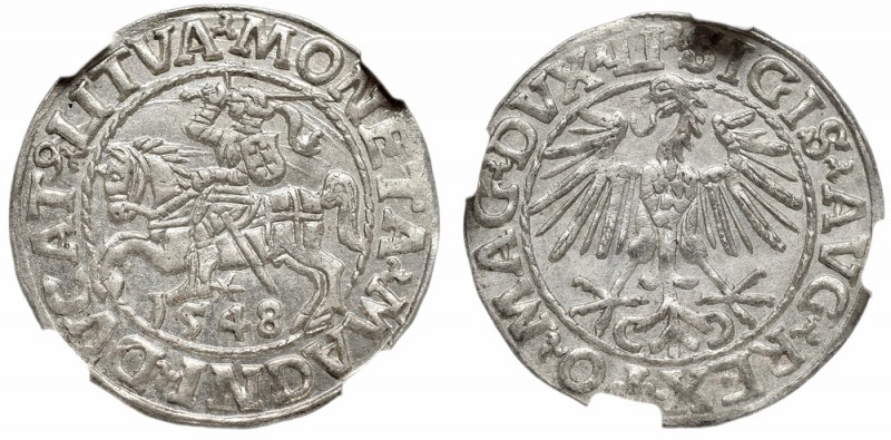 Sigismund II August, Half-groat 1548, Vilnius - LI/LITVA NGC MS64
Zygmunt II Au...
