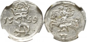 Sigismundus II Augustus, 2 denar 1569, Vilnius - NGC MS64 MAX
