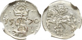 Sigismundus II Augustus, 2 denar 1570, Vilnius - NGC MS65 MAX
