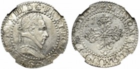 France/Poland, Henri III, 1/2 Franc 1587 Poitiers - NGC AU53