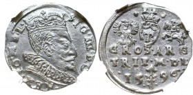 Sigismundus III, 3 groschen 1596, Vilnius - NGC MS62