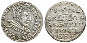 Sigismund III Vasa, 3 groschen 1592, Riga - unpublished D:G